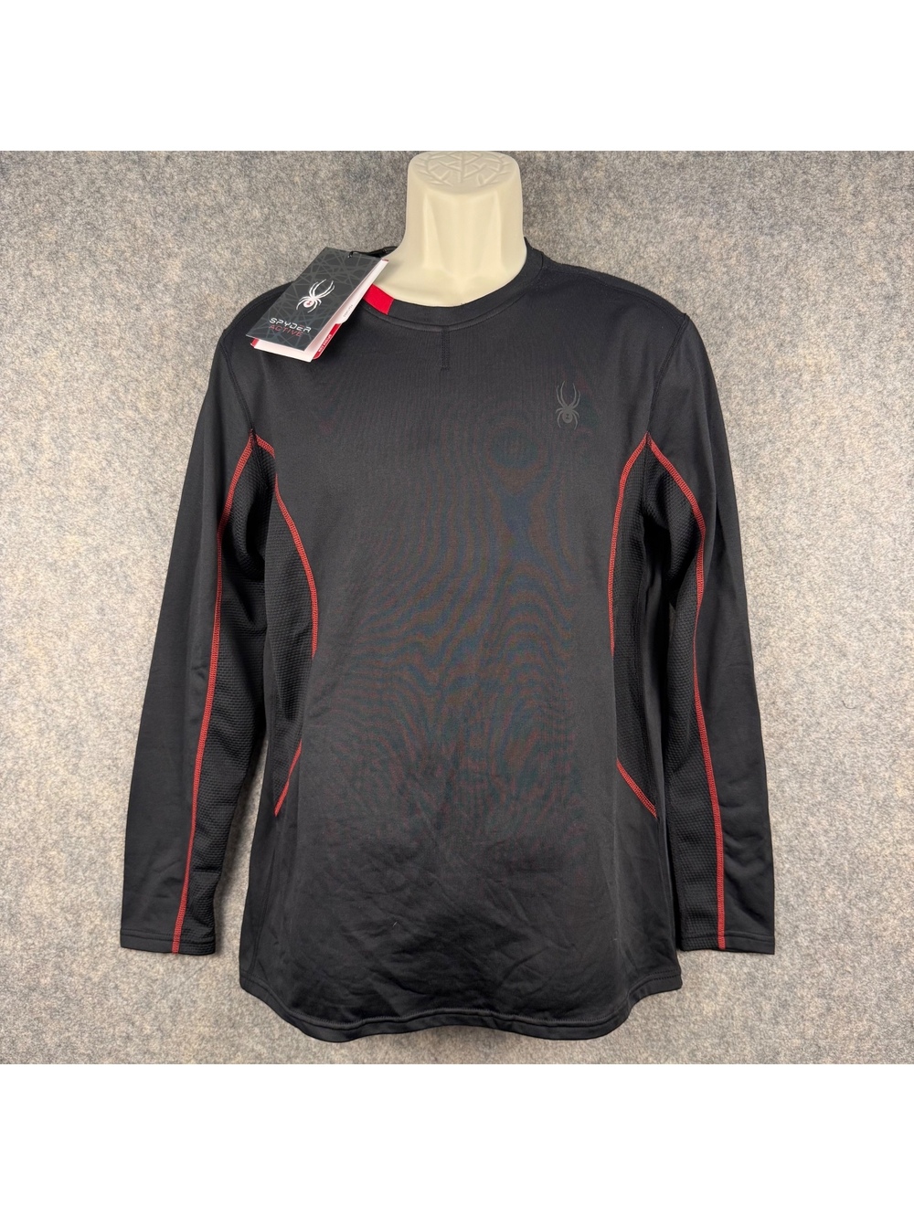 Spyder Active ProWeb LS Performance Shirt SPM102MSA Black Red Men Medium NWT 929